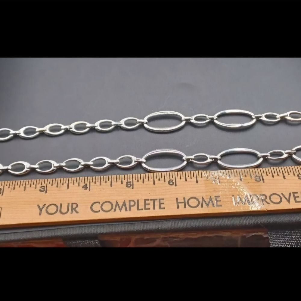 Trifari Marked Silvertone Loop Chain Statement Ne… - image 2